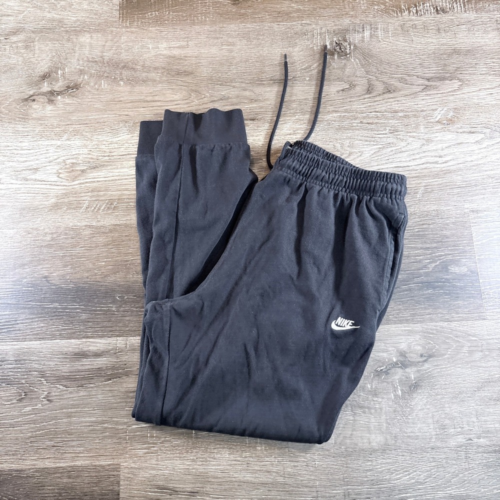 Nike Men's Club Knit Joggers Black Taper ribbed Ankle Cuffs Size XL FQ4330-010